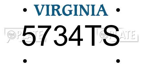 5734TS Virginia License Plate