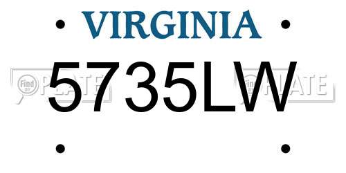 5735LW Virginia License Plate