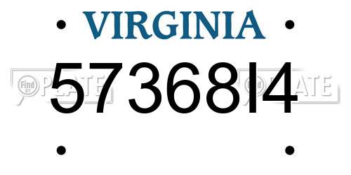 57368I4 Virginia License Plate