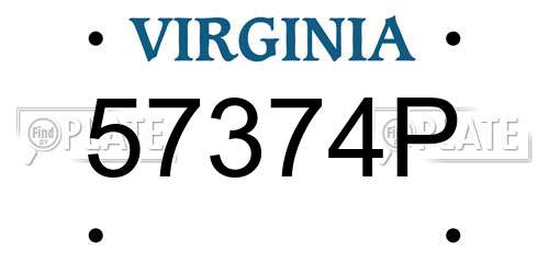 57374P Virginia License Plate