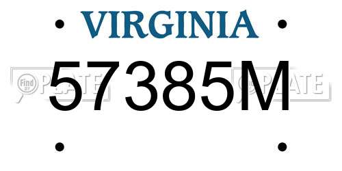 57385M Virginia License Plate