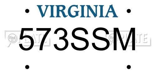 573SSM Virginia License Plate