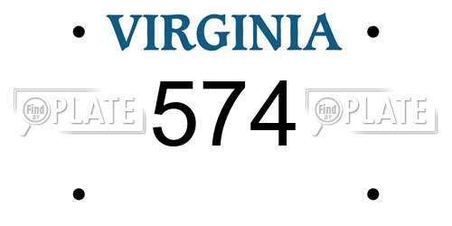 574 Virginia License Plate