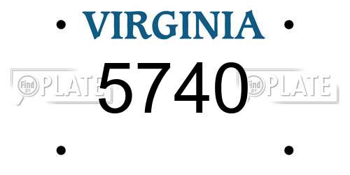 5740 Virginia License Plate