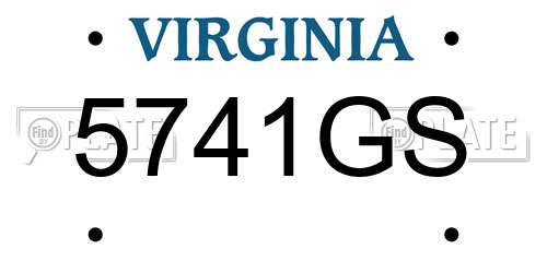 5741GS Virginia License Plate