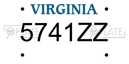 5741ZZ Virginia License Plate