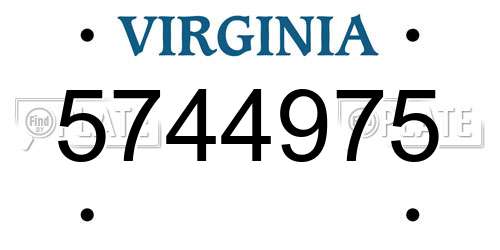 5744975 Virginia License Plate