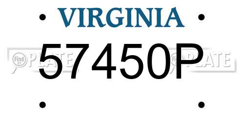 57450P Virginia License Plate