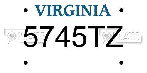 5745TZ Virginia License Plate