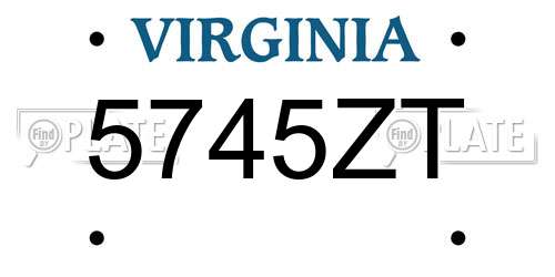 5745ZT Virginia License Plate