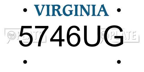 5746UG Virginia License Plate