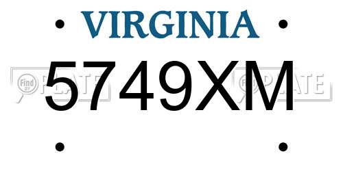5749XM Virginia License Plate