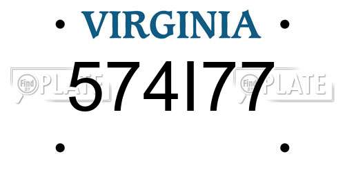574I77 Virginia License Plate