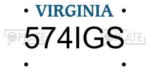 574IGS Virginia License Plate
