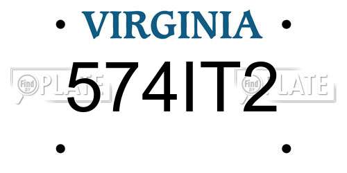 574IT2 Virginia License Plate