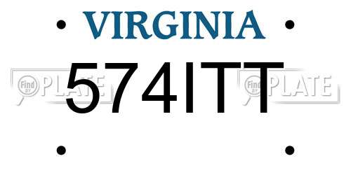 574ITT Virginia License Plate