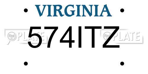 574ITZ Virginia License Plate