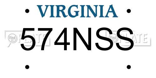 574NSS Virginia License Plate