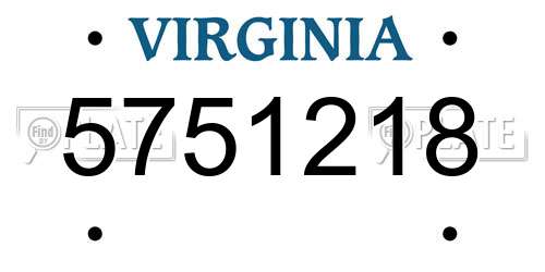 5751218 Virginia License Plate