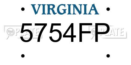5754FP Virginia License Plate