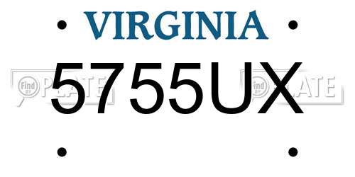 5755UX Virginia License Plate