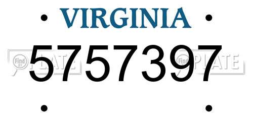 5757397 Virginia License Plate