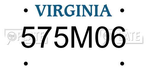 575M06 Virginia License Plate