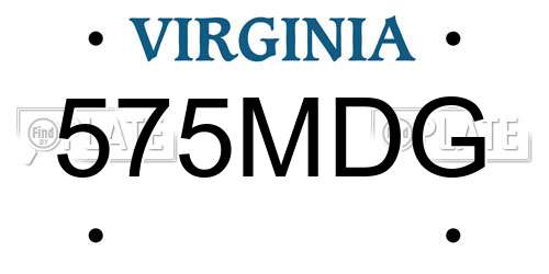 575MDG Virginia License Plate