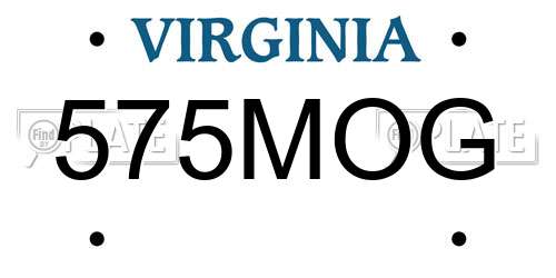 575MOG Virginia License Plate