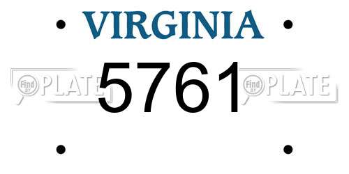 5761 Virginia License Plate