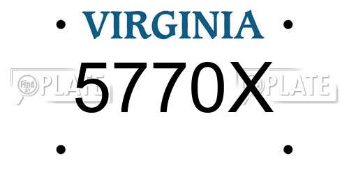 5770X Virginia License Plate