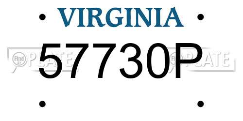 57730P Virginia License Plate