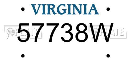 57738W Virginia License Plate