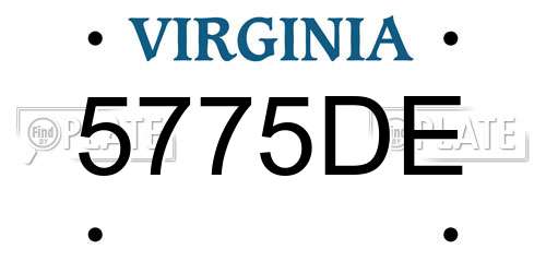 5775DE Virginia License Plate
