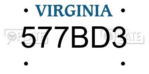 577BD3 Virginia License Plate