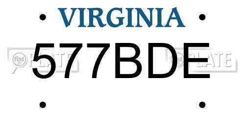 577BDE Virginia License Plate