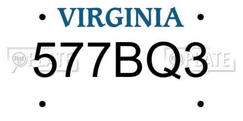 577BQ3 Virginia License Plate