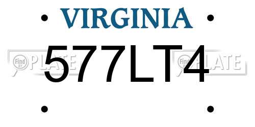 577LT4 Virginia License Plate