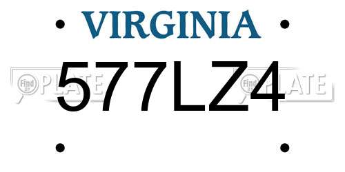 577LZ4 Virginia License Plate
