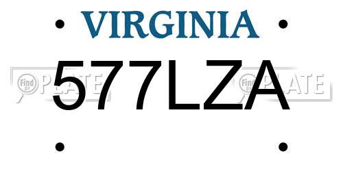 577LZA Virginia License Plate
