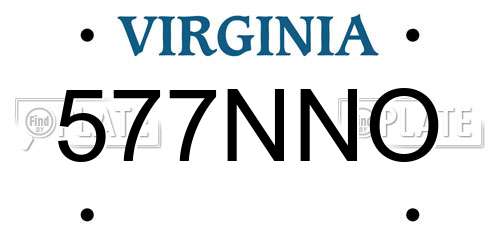 577NNO Virginia License Plate