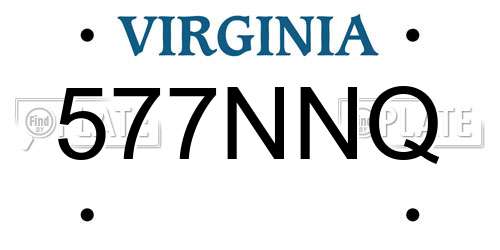577NNQ Virginia License Plate