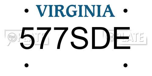 577SDE Virginia License Plate