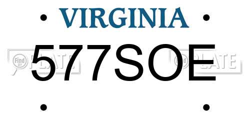 577SOE Virginia License Plate