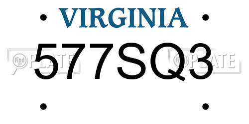 577SQ3 Virginia License Plate
