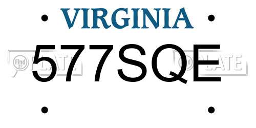 577SQE Virginia License Plate