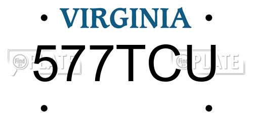 577TCU Virginia License Plate