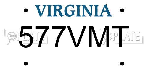 577VMT Virginia License Plate
