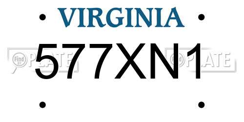 577XN1 Virginia License Plate
