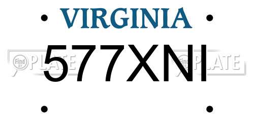 577XNI Virginia License Plate
